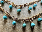New  288 Sundance 16 5  14k Gold Gf Turquoise Handmade Beaded Dangle Necklace