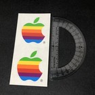 Vintage Apple Sticker Rainbow Logo decal L 3 x2 75   Genuine Apple  Nos
