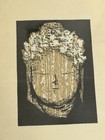 Signed Kaoru Kawano Modernist Head Of Buddha Japanese Woodblock Print Framed 55   