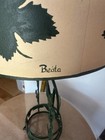 Vintage Hollywood Regency Wrought Iron Ivy Lamp - Signed  beata  Hand-painted Bo