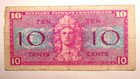 Mpc Military Payment Certificate 10c Cents Dollar Note Series 521 Nice F-vf