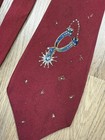 50s Vintage Regal Cravat Hand Painted Rockabilly Swing Tie Spurs Saddle Cowboy