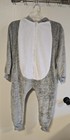 Gray Bunny Rabbit Halloween Costume Hooded Ears Cottontail Easy Potty Access