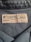 Figspro Men s Solid Blue Polo Scrub Top Short Sleeve Size M Medical