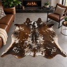 Large Real Chocolate Brown Cowhide Rug Salt Pepper Cow Skin Mat 65x64  Rg081