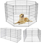 Dog Playpen Tall Large Pet Dog Fence Crate Exercise Cage 8 Panels 24 30 36 42 48