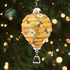 Kurt Adler Noble Gems Glass Ornament For Christmas Tree  Hot Air Balloon   Bees