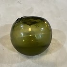 Vintage Japanese Glass Fishing Float Olive Green 3 25    Alaska Beachcombed