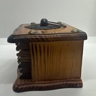 Vintage 70   s Wooden Coaster Set With Wood Case And Metal Handletaiwan 6 Coasters