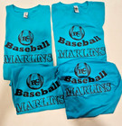 Lot Of 4 Kids Marlins Baseball Shirts  Turquoise  Sizes Youth M And Youth L