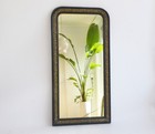 Extra Large Antique French Arched Wooden Mirror  Louis Philippe Carved Gilt Wood