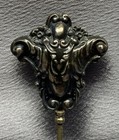 Vintage Art Nouveau Flowers Victorian Hat Pin Sterling Silver Top Repousse Flora