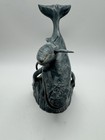Vintage Cook Company Humpback Whale Mother And Calf Sculpture In Cultured Onyx