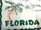 1959 Florida Vintage Paper Placemat And Map State Tourism Advertising
