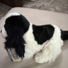 Animal Alley Black   White Spaniel Realistic Plush Puppy Dog Stuffed Toy 12  New