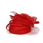 Red Fascinator Hat For Women Wedding Tea Party Dress Church Hats Women With Veil