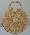 Vtg Wall Pocket Basket Door Wall Decor Wicker Flat Back Dried Flowers 12x9 5 