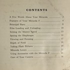 Miranda  Model F Camera  Instruction Manual  36 Pages  English