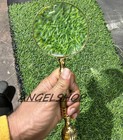 Brass Handheld Magnifying Glass Antique Magnifier Handle Desk Top Item