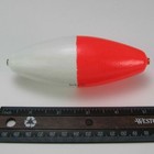 3 To 240 Count - 5  Inch Oval Balsa Wood Float - Red   White - Fixed Slip Cast