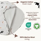 Merino Wool   Organic Cotton Baby Sleep Sack 2-24 Months     Universal Size Wea   