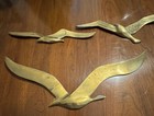 Set Of 3 Brass Seagulls Flying Birds Wall Hanging Mid Century Modern Mcm Vintage