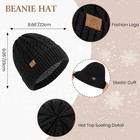Clothirily Womens Winter Knit Warm Hat Beanie Scarf Gloves Set For Women Black