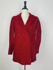 As Is Antique Vintage 2 Pieces Clothing Lot Red Velvet Jacket   Black Dress