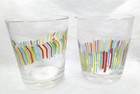 Italian Murano Rocks Glasses Venetian Set Of 2 Bright Colors Millefiori Canes