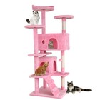 54in Multi-level Cat Tree Tower Furniture Activity Center With Scratching Posts