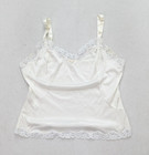 Vintage Women s Camisole Cami Tank Slip Top Size L White Nylon
