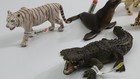 Lot Of 5 Schleich Animal Figures Tiger Bull Seal Alligator  990