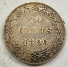 Newfoundland 1890 20 Cents Silver Coin - Very Fine  