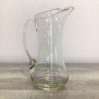 Vintage Hand-blown Clear Glass Pitcher 9  Cocktail Bar Martini Pitcher