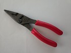 Snap On Tools 7  Long Nose Pliers 3 Slip Joint Talon Grip 57  More Power Red New