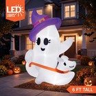 6 Ft Halloween Inflatables Outdoor Decoration  Cute White Inflatable Ghost