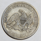 1849-p Us Seated Liberty Half Dollar 50c Nice Au Detail Env  Damage -5304-