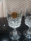 Cristal D arques France  diamond  Pattern 24 lead Cherry Cordial Glass Set Of 2