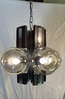 Vintage Pendant Light 1970s Retro Chandelier Gaetano Sciolari Style Mcm Space Ag