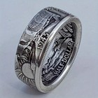Share Silver Dollar Coin Ring Handmade Crafted Rare Silver Morgan Men Rings