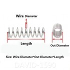 1 5mm Wire Dia  10mm - 25mm Outside Dia  Compression Spring 304 Stainless Steel