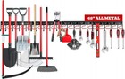68  Metal Tool Organizer     Wall Mount Rack With Hooks For Broom  Rake  Shovel