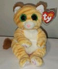 Ty Beanie Baby Bellies Mango The Tabby Cat  6 Inch  New Mwmts Stuffed Animal Toy
