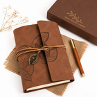 Handmade Leather Journal Notebook With Pen     Vintage Writing Diary Gift Set