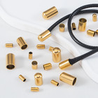 20pcs Stainless Steel End Caps Round Caps Leather Cord Crimp Caps Bracelet Neckl