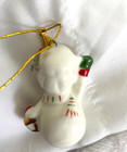 Vintage Napco Bone China Spaghetti Trim Christmas Snowman Ornament Figurine 2 25