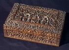 Antique Carved Anglo-indian Sandal Wood Box  Mysore South India 19th Century