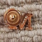 Gold Tone Letter M Initial Tie Tack Lapel Pin With Clutch Back Mens Jewelry Gift