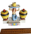 Rare Antique Fulper  French  Egyptian Revival Porcelain Inkwell  Perfume Warmer 