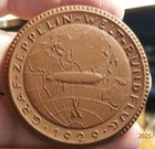 1929 World Flight Of Graf Zeppelin Porcelain Medal Mint As Made  C-1906-a
